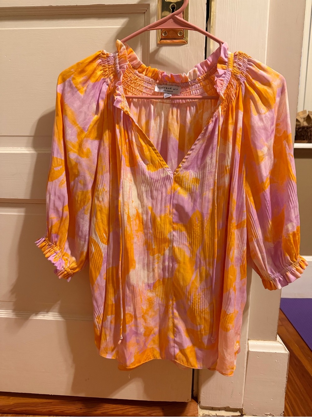 Current Air Angelica floral blouse top size small PREOWNED